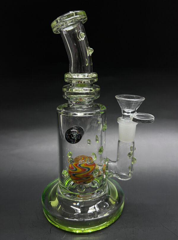 Droplets Bent Neck Cone Bowl Shiny Glass Water Pipe