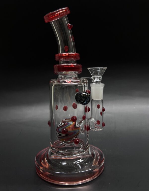 Droplets Bent Neck Cone Bowl Shiny Glass Water Pipe