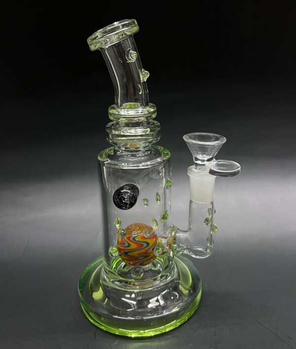 Droplets Bent Neck Cone Bowl Shiny Glass Water Pipe
