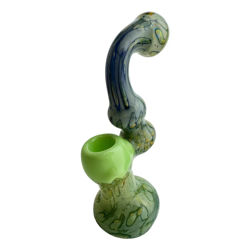 7" Color Spotted Bubble Glass Bubbler (Assorted Colors)