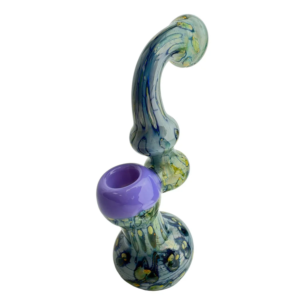 7" Color Spotted Bubble Glass Bubbler (Assorted Colors)